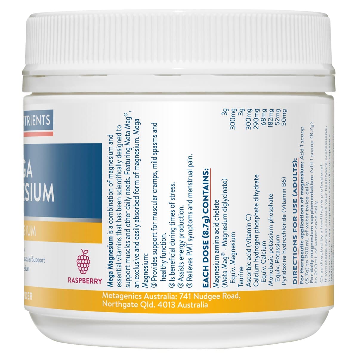 Thumbnail Ethical Nutrients Mega Magnesium Raspberry 200G Powder