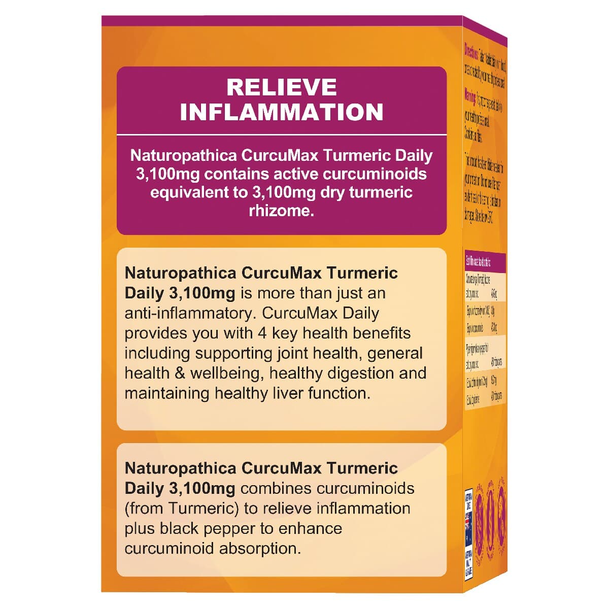 Thumbnail Naturopathica Curcumax Turmeric Daily 3100Mg 80 Tablets