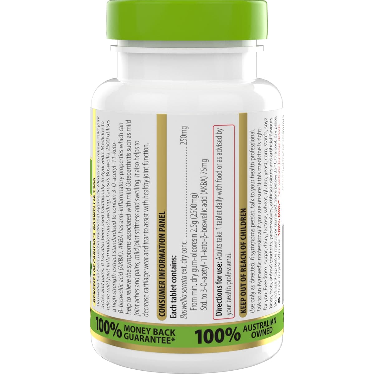 Thumbnail Carusos Boswellia 2500 Anti-Inflammatory 50 Tablets