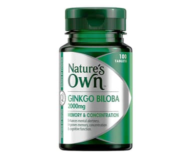 Natures Own Ginkgo Biloba 2000Mg 100 Tablets