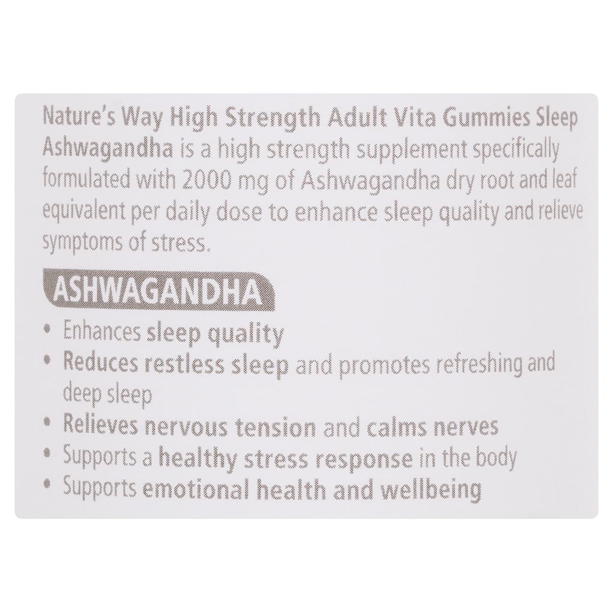 Thumbnail Natures Way High Strength Adult Vita Gummies Sleep Ashwagandha 40 Pack