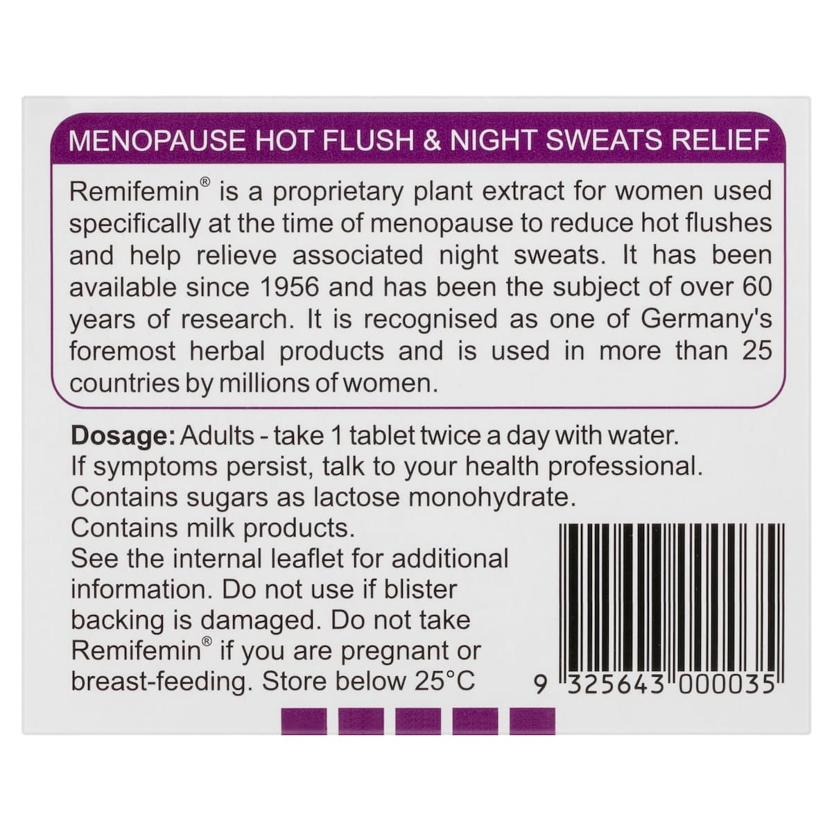 Thumbnail Remifemin Menopause Symptom Relief 200 Tablets