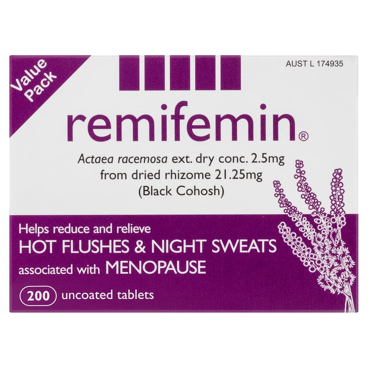 Thumbnail Remifemin Menopause Symptom Relief 200 Tablets