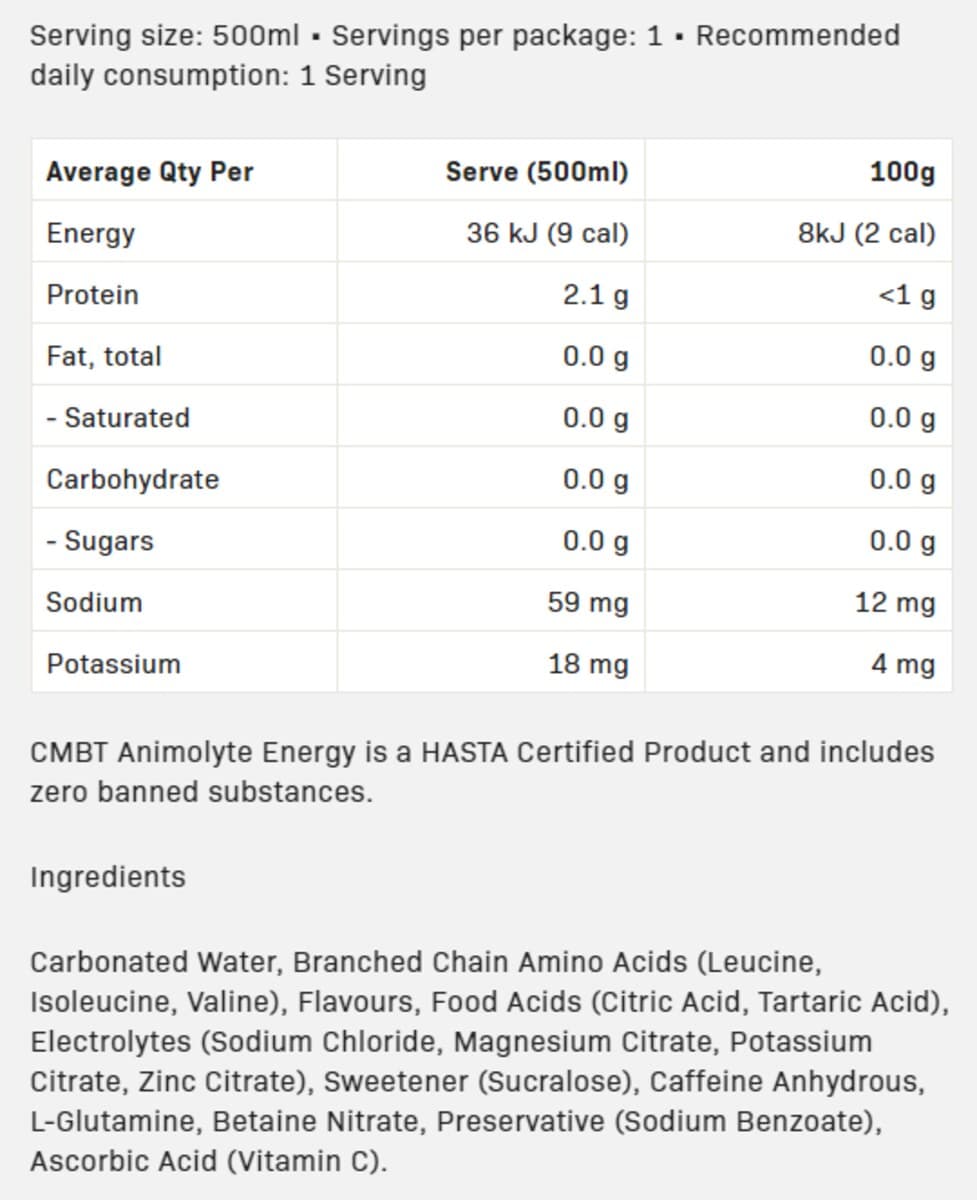 Thumbnail Cmbt Aminolyte Energy Lemon Lime Punch 12 X 500Ml