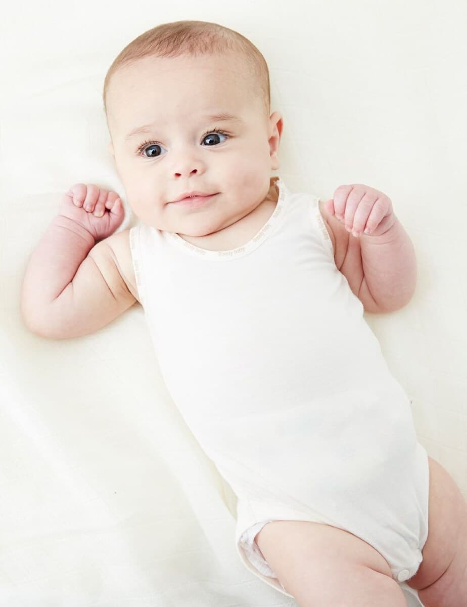 Thumbnail Boody Baby Sleeveless Bodysuit - Chalk / 0-3 Months