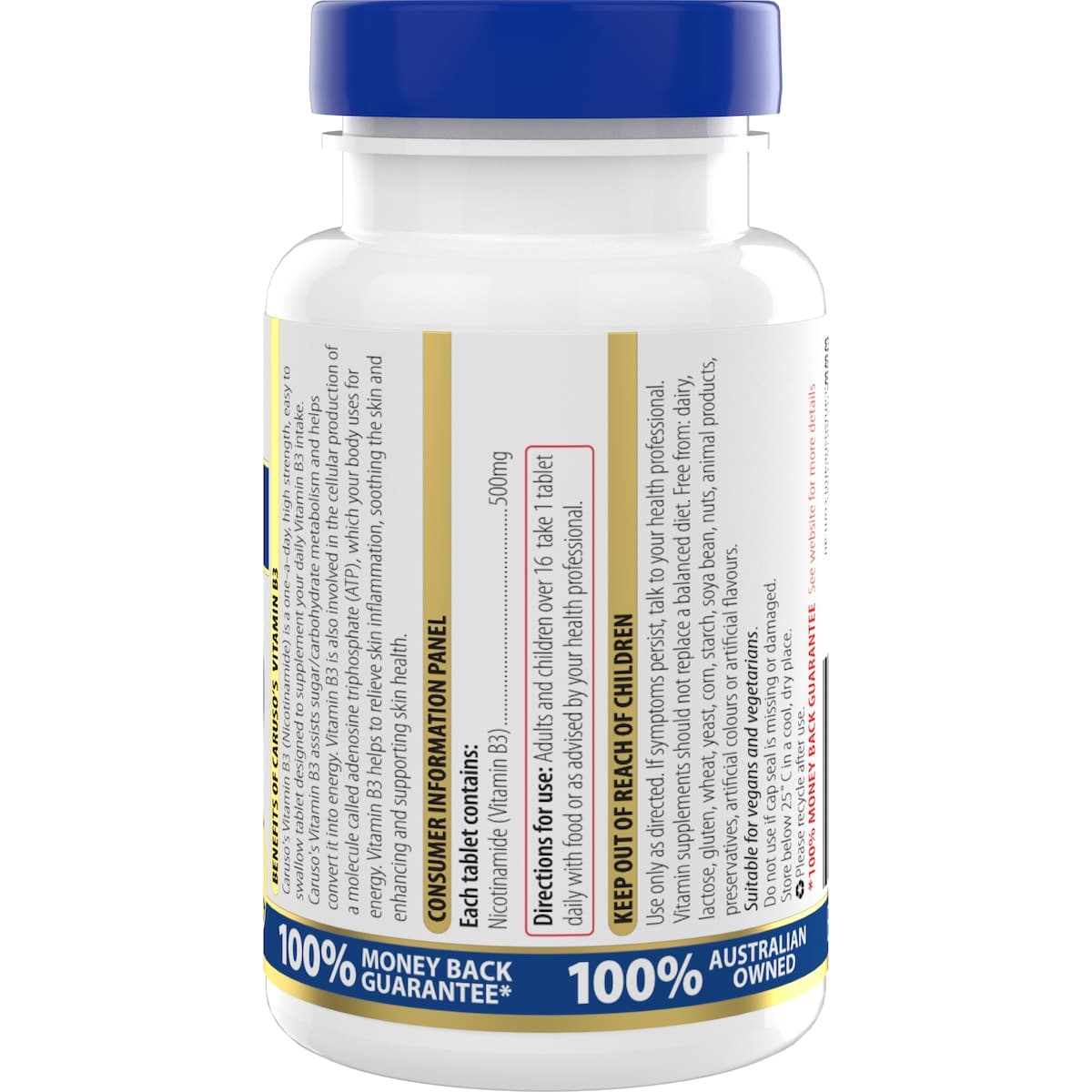 Thumbnail Carusos Vitamin B3 Nicotinamide 500Mg 60 Tablets