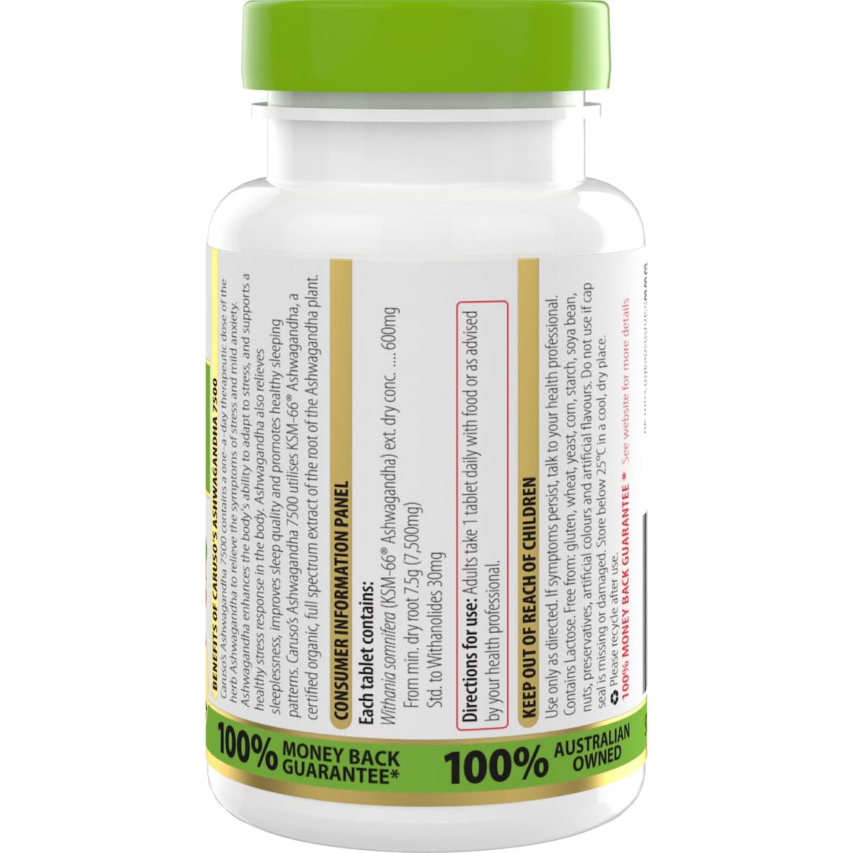 Thumbnail Carusos Ashwagandha Withania 7500 50 Tablets