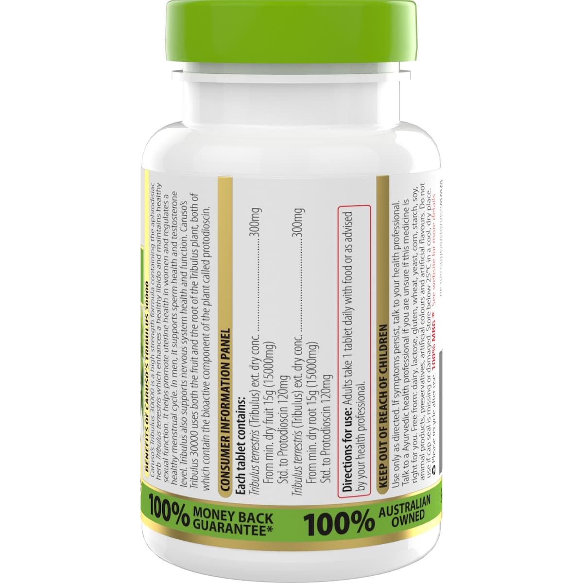 Thumbnail Carusos Tribulus 30000 60 Tablets