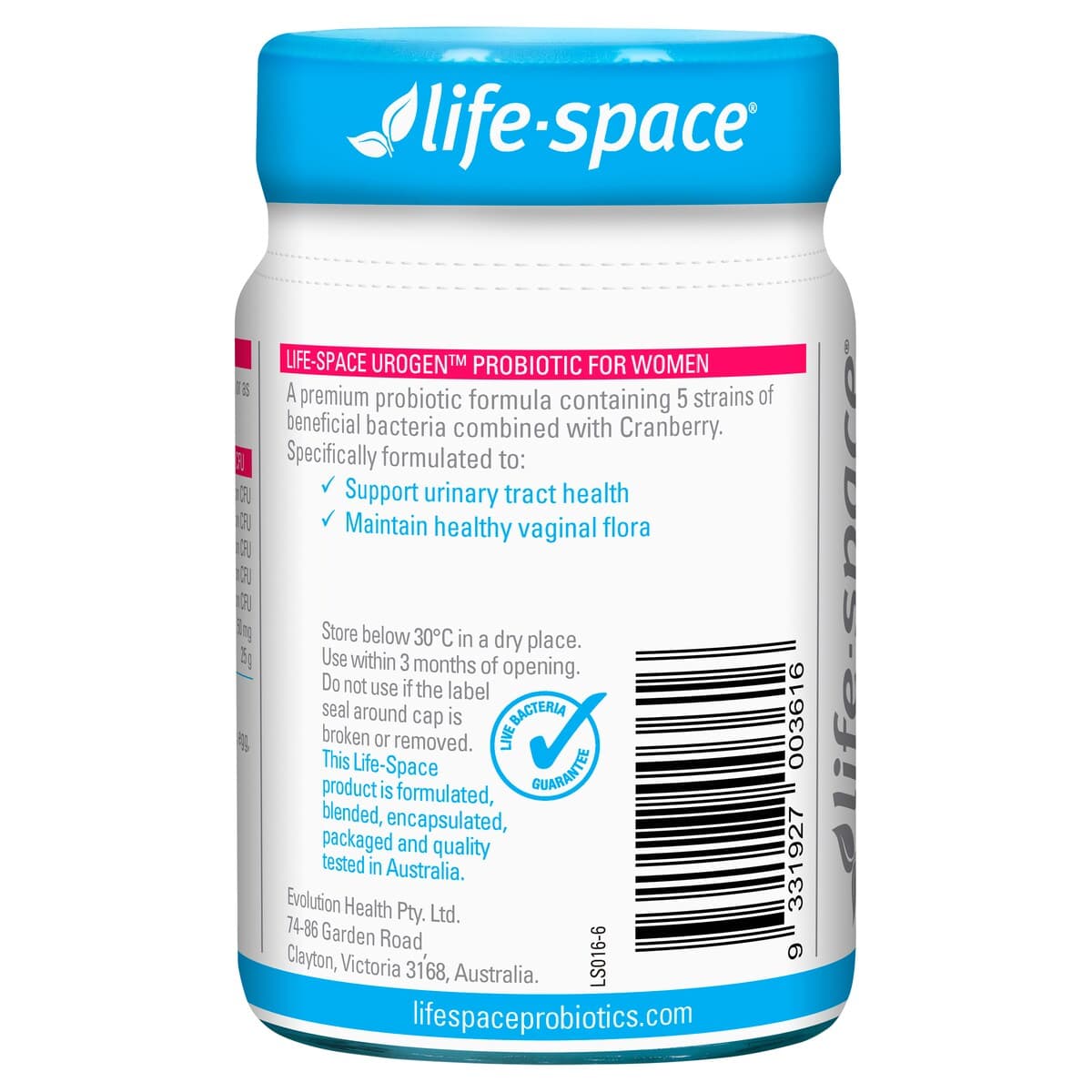 Thumbnail Life-Space Urogen Probiotic For Women 60 Capsules