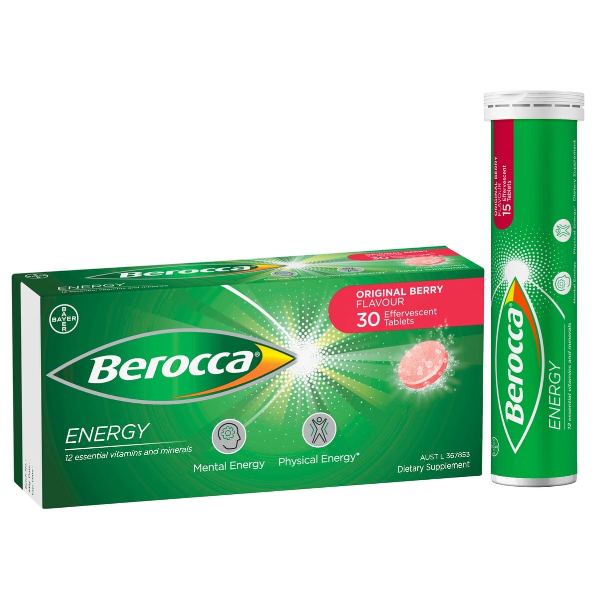 Thumbnail Berocca Energy Original Berry 30 Effervescent Tablet