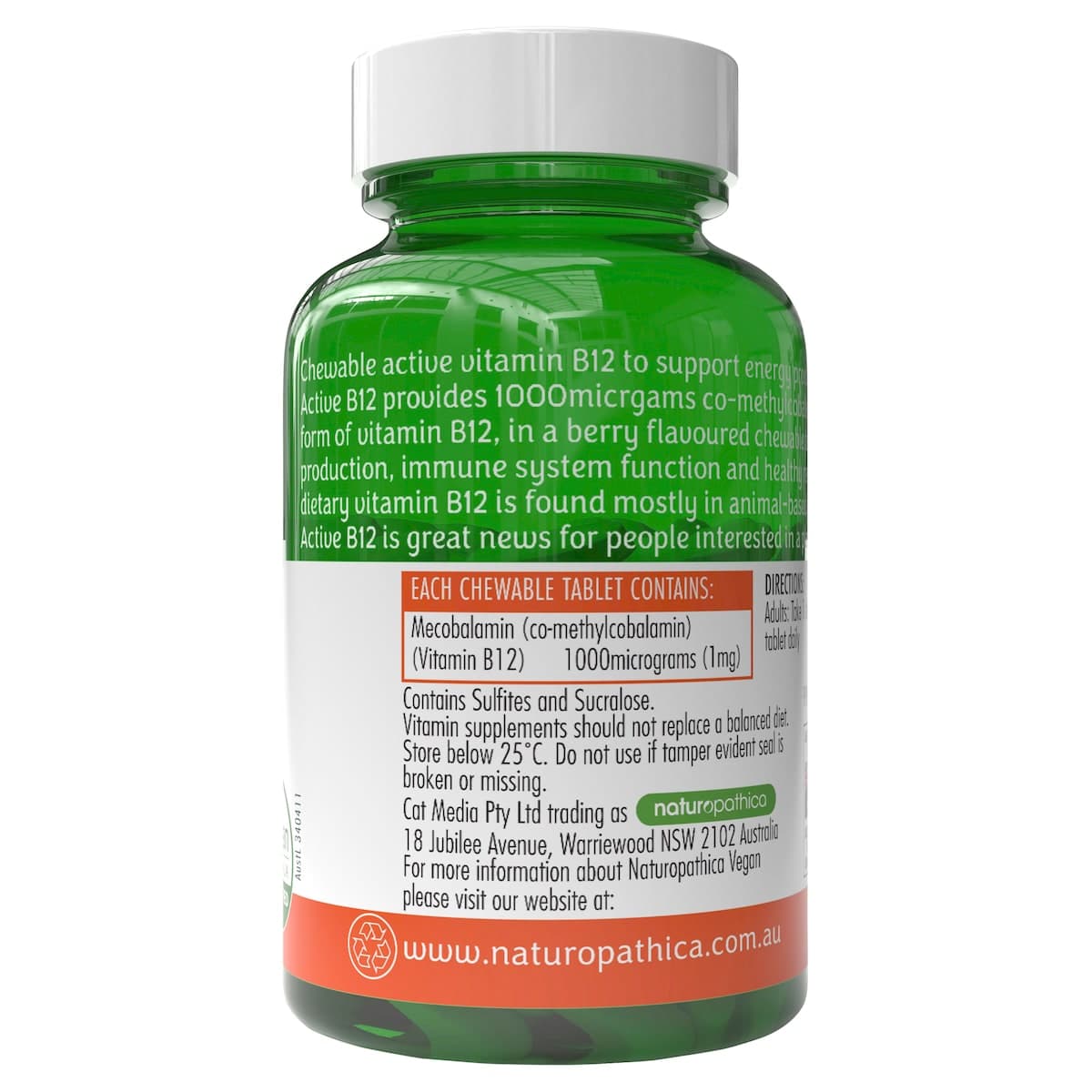 Thumbnail Naturopathica Vegan Active B12 60 Tablets