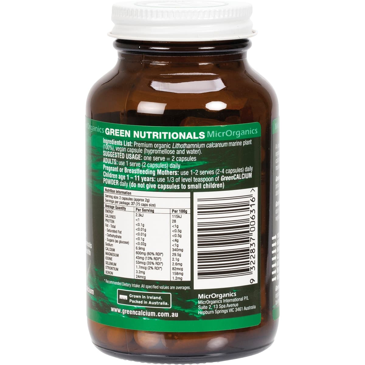 Thumbnail Green Nutritionals Green Calcium 60 Capsules