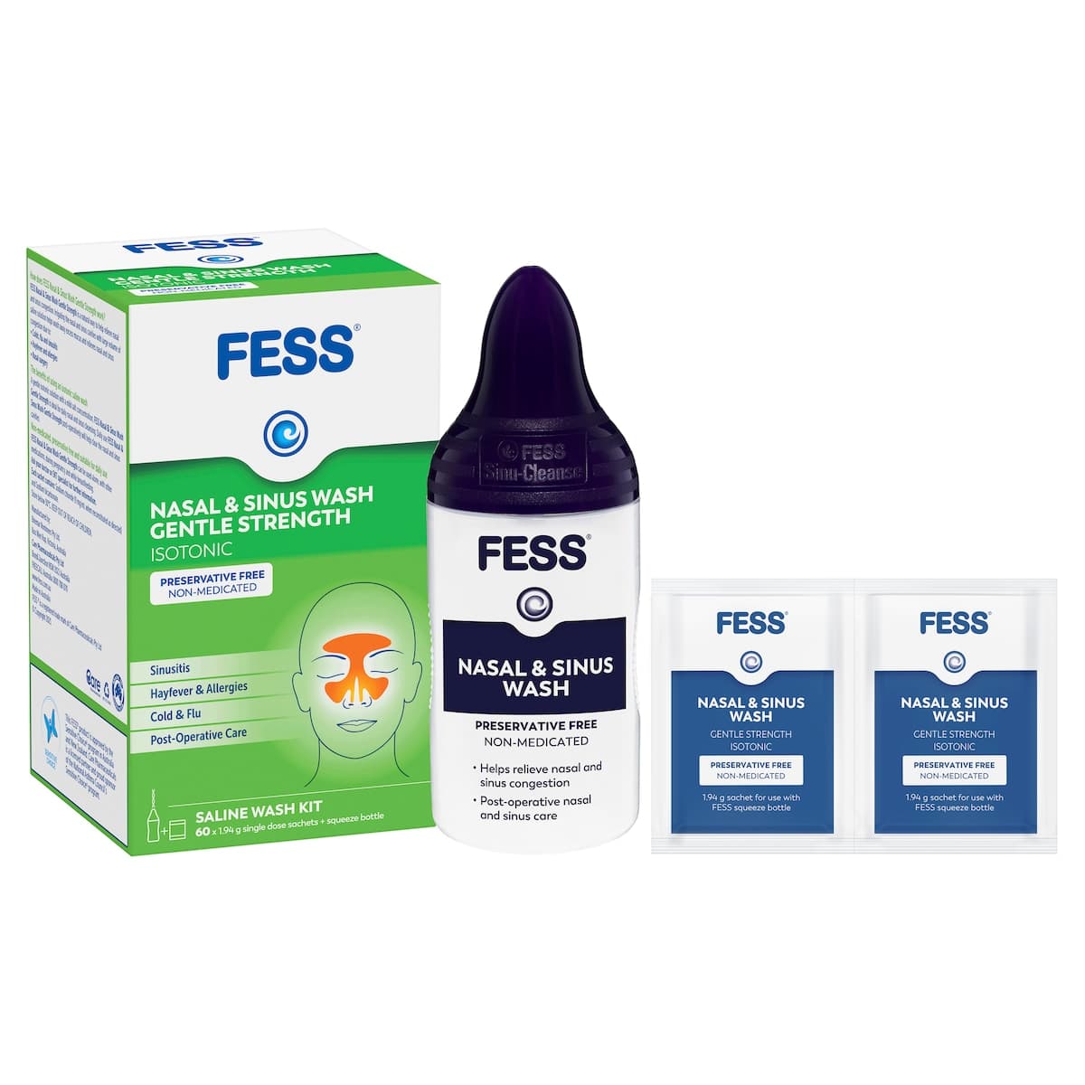 Thumbnail Fess Nasal & Sinus Wash Gentle Strength Kit