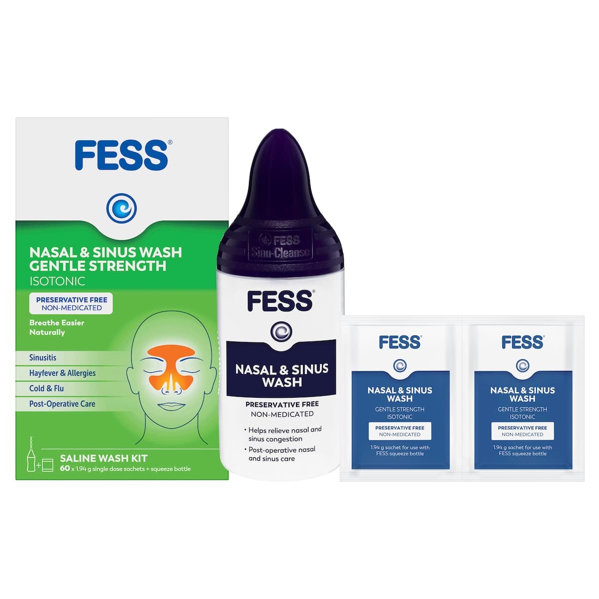 Thumbnail Fess Nasal & Sinus Wash Gentle Strength Kit