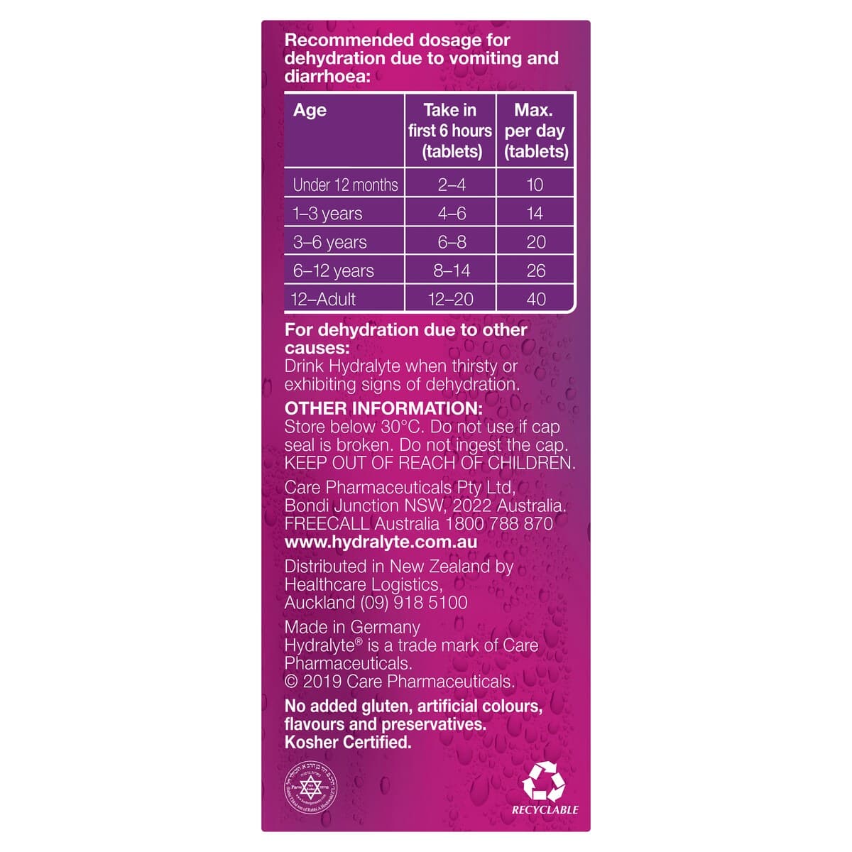 Thumbnail Hydralyte Effervescent Electrolyte Tablets Apple Blackcurrant 10 Pack