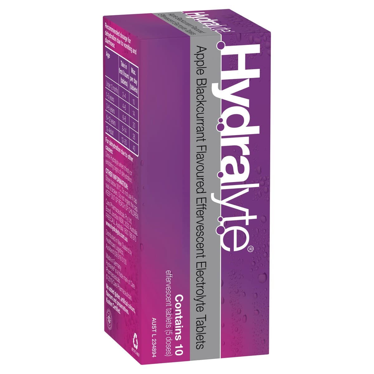 Thumbnail Hydralyte Effervescent Electrolyte Tablets Apple Blackcurrant 10 Pack