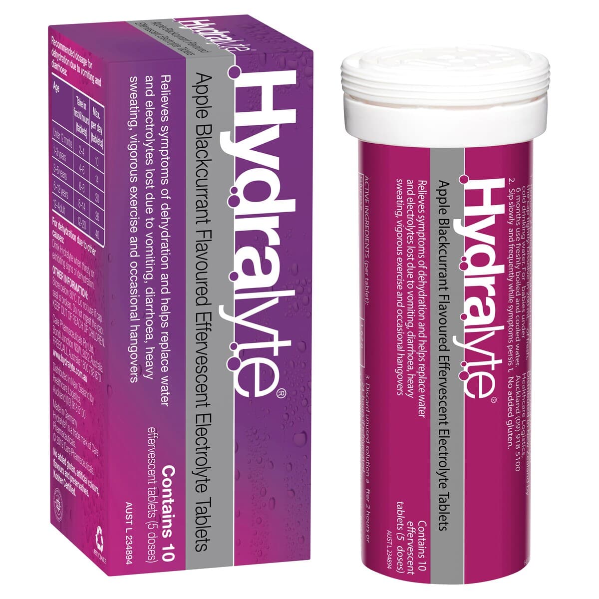 Thumbnail Hydralyte Effervescent Electrolyte Tablets Apple Blackcurrant 10 Pack