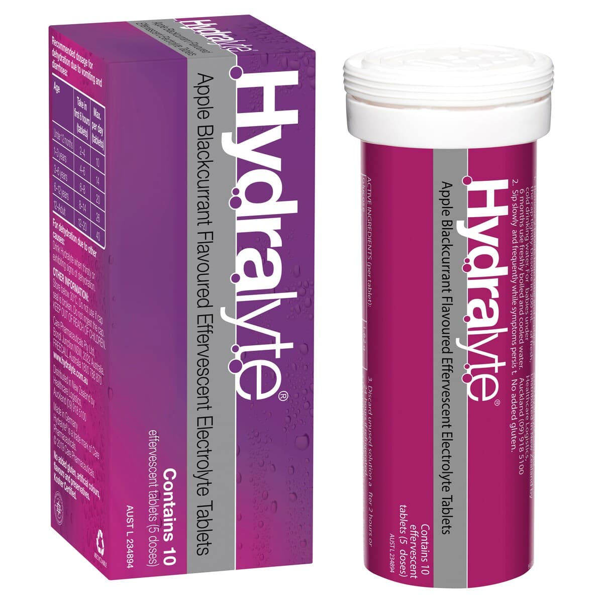 Thumbnail Hydralyte Effervescent Electrolyte Tablets Apple Blackcurrant 10 Pack