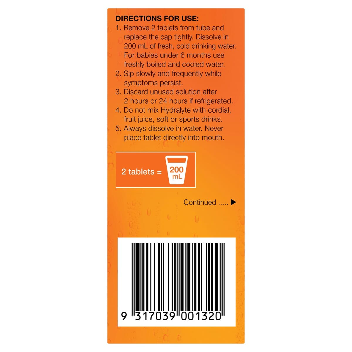 Thumbnail Hydralyte Effervescent Electrolyte Tablets Orange 10 Pack