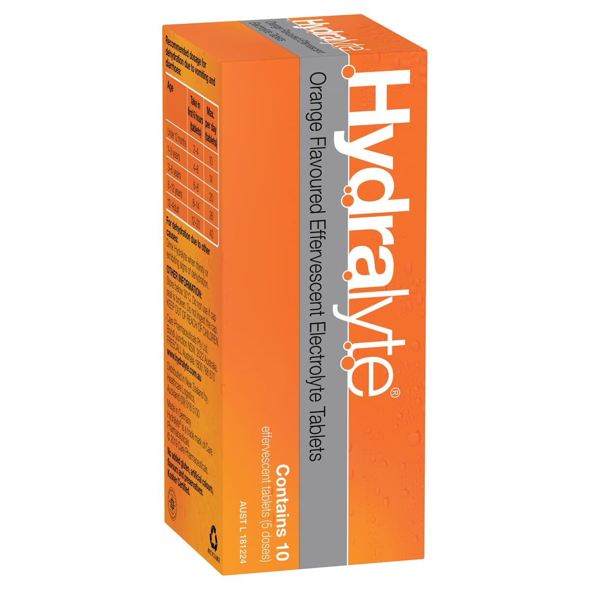 Thumbnail Hydralyte Effervescent Electrolyte Tablets Orange 10 Pack