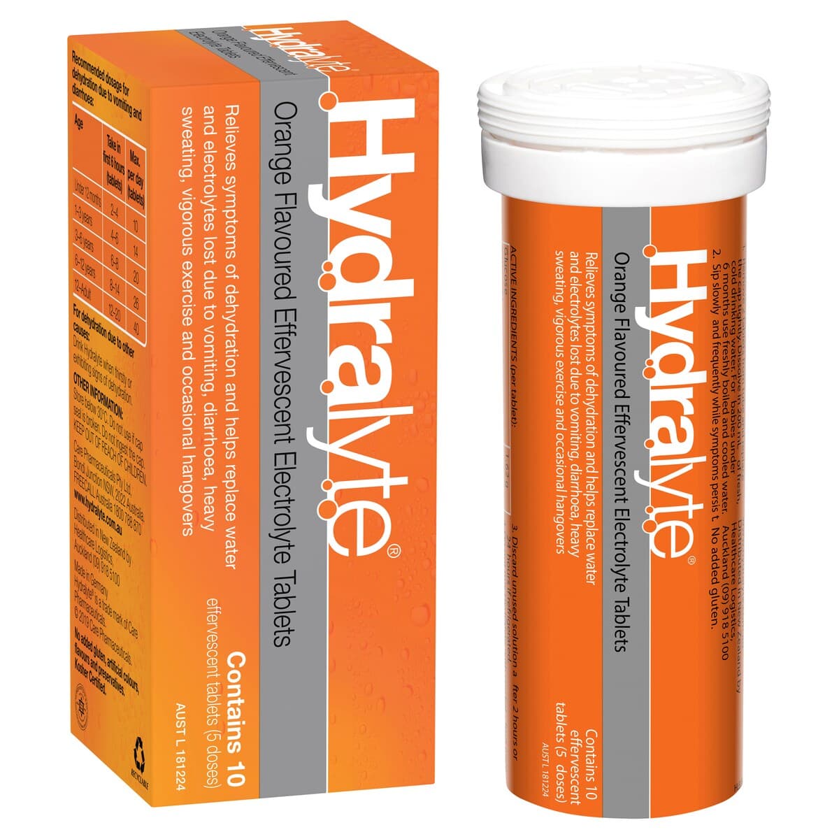 Thumbnail Hydralyte Effervescent Electrolyte Tablets Orange 10 Pack