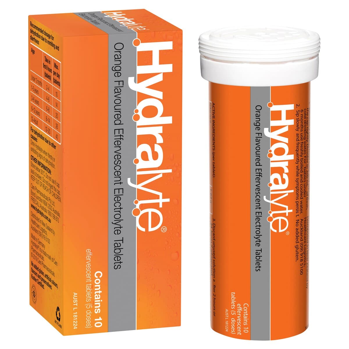 Thumbnail Hydralyte Effervescent Electrolyte Tablets Orange 10 Pack