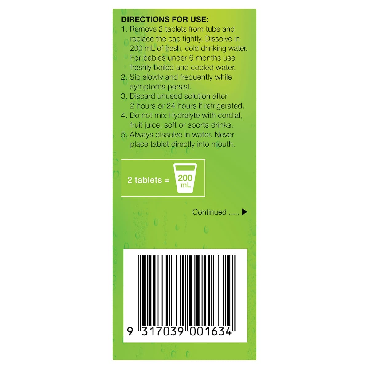 Thumbnail Hydralyte Effervescent Electrolyte Tablets Lemon Lime 10 Pack