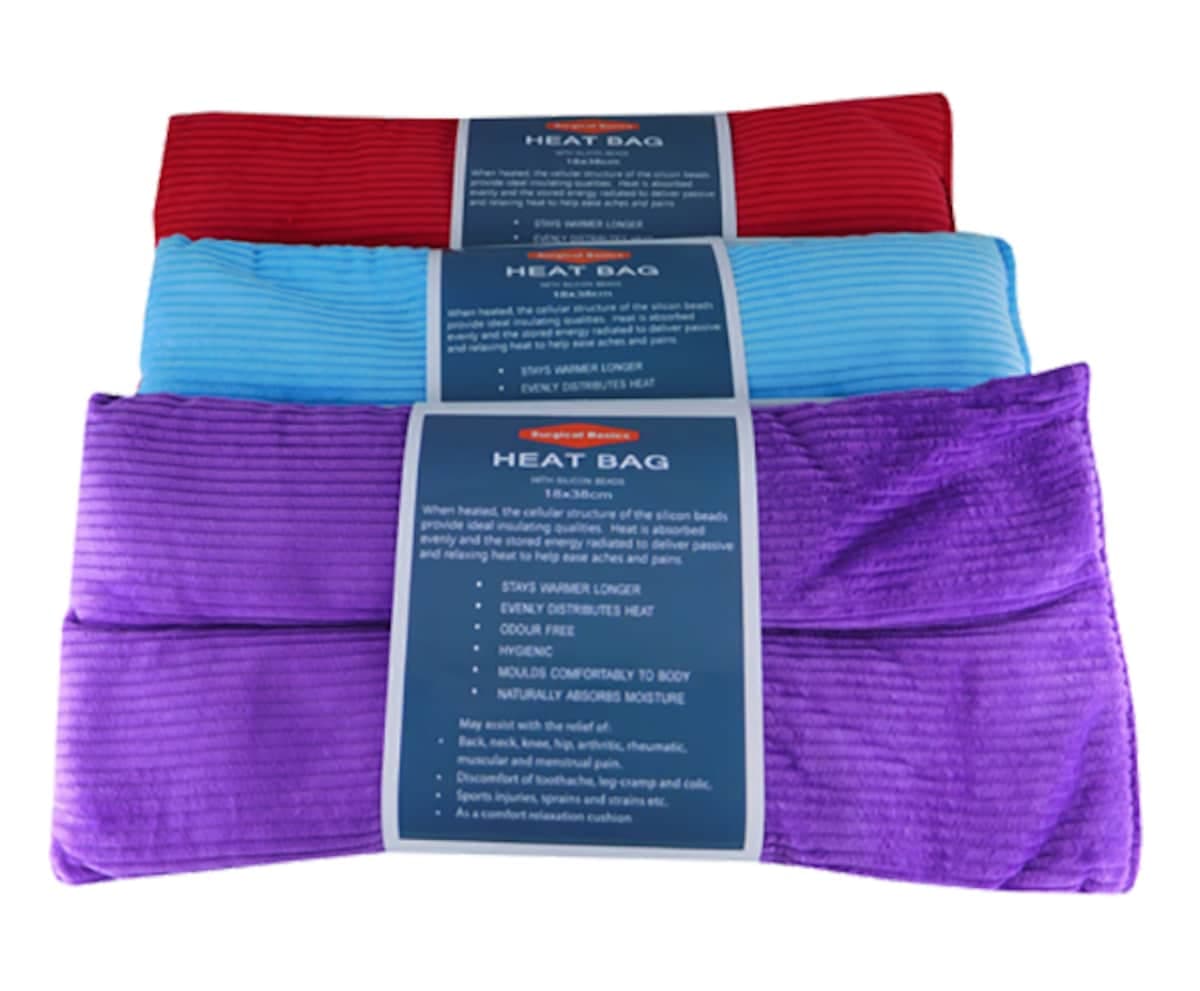 Surgical Basics Silicone Heat Bag Corduroy Cover 18Cm X 38Cm 1 Pack (Colours Selected At Random)