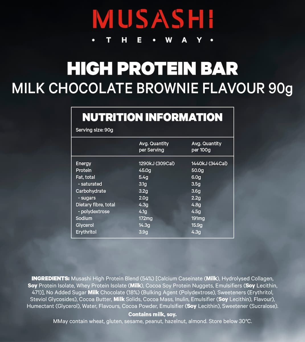 Thumbnail Musashi High Protein Bar Milk Chocolate Brownie 90G