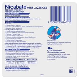 Nicabate Quit Smoking Mini Lozenges Mint 2Mg - 20 Pack