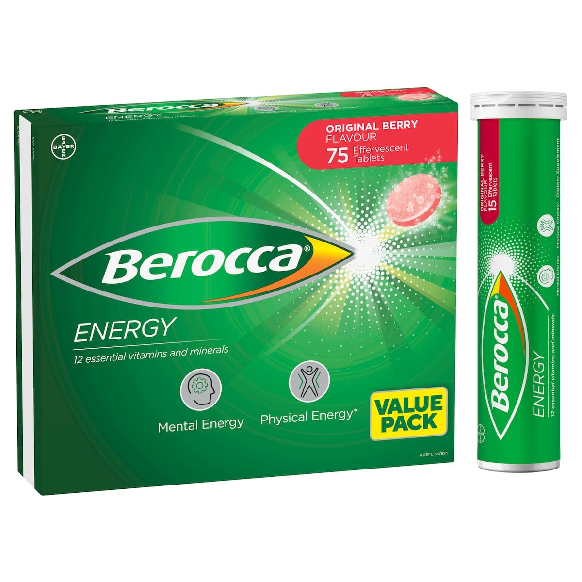 Thumbnail Berocca Effervescent Tablets Original Berry 75 Tablets