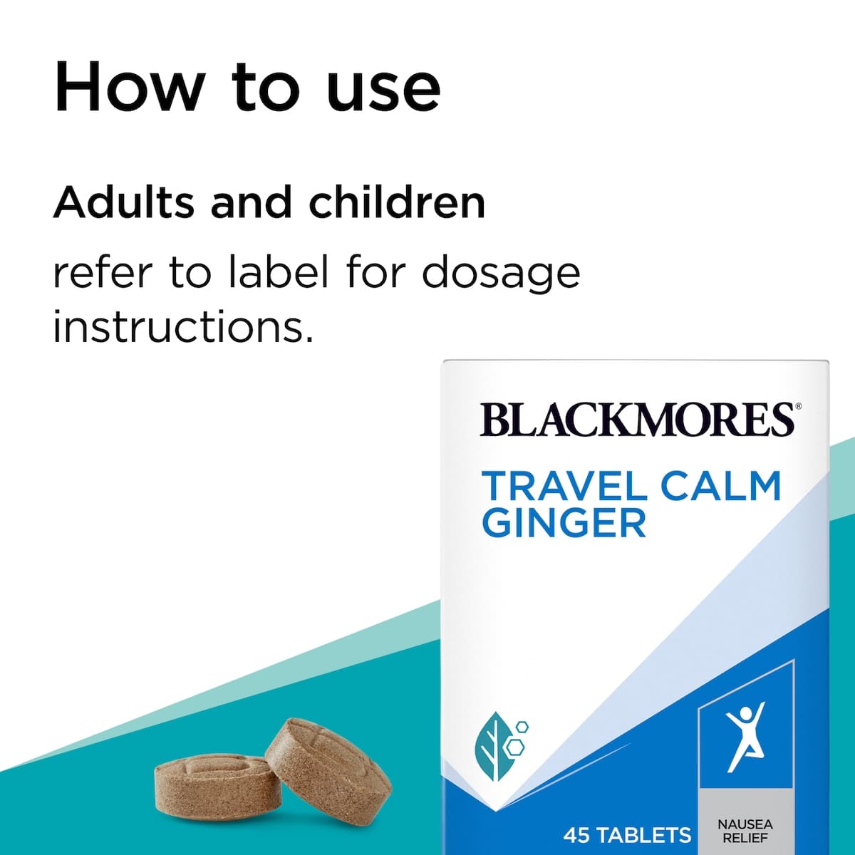 Thumbnail Blackmores Travel Calm Ginger 45 Tablets