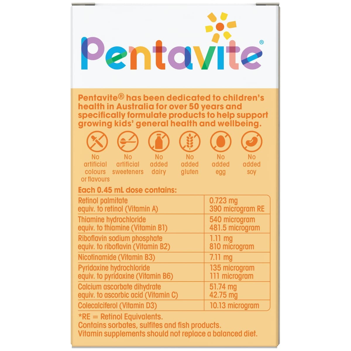 Pentavite Multivitamin Infant Liquid Tropical Flavour 30Ml