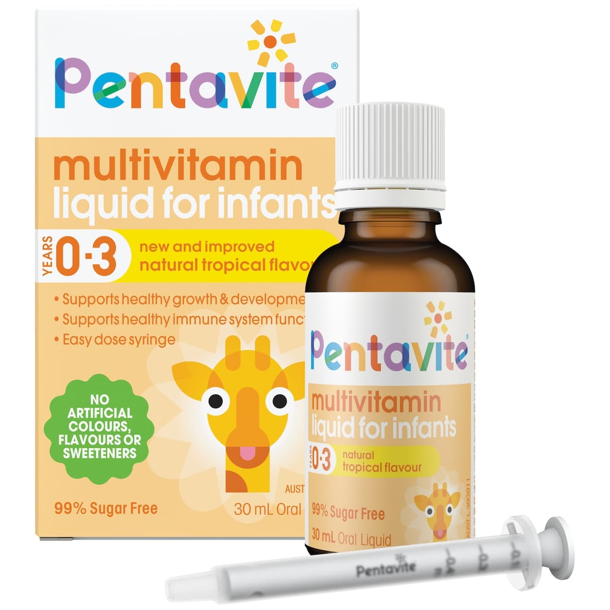 Thumbnail Pentavite Multivitamin Infant Liquid Tropical Flavour 30Ml