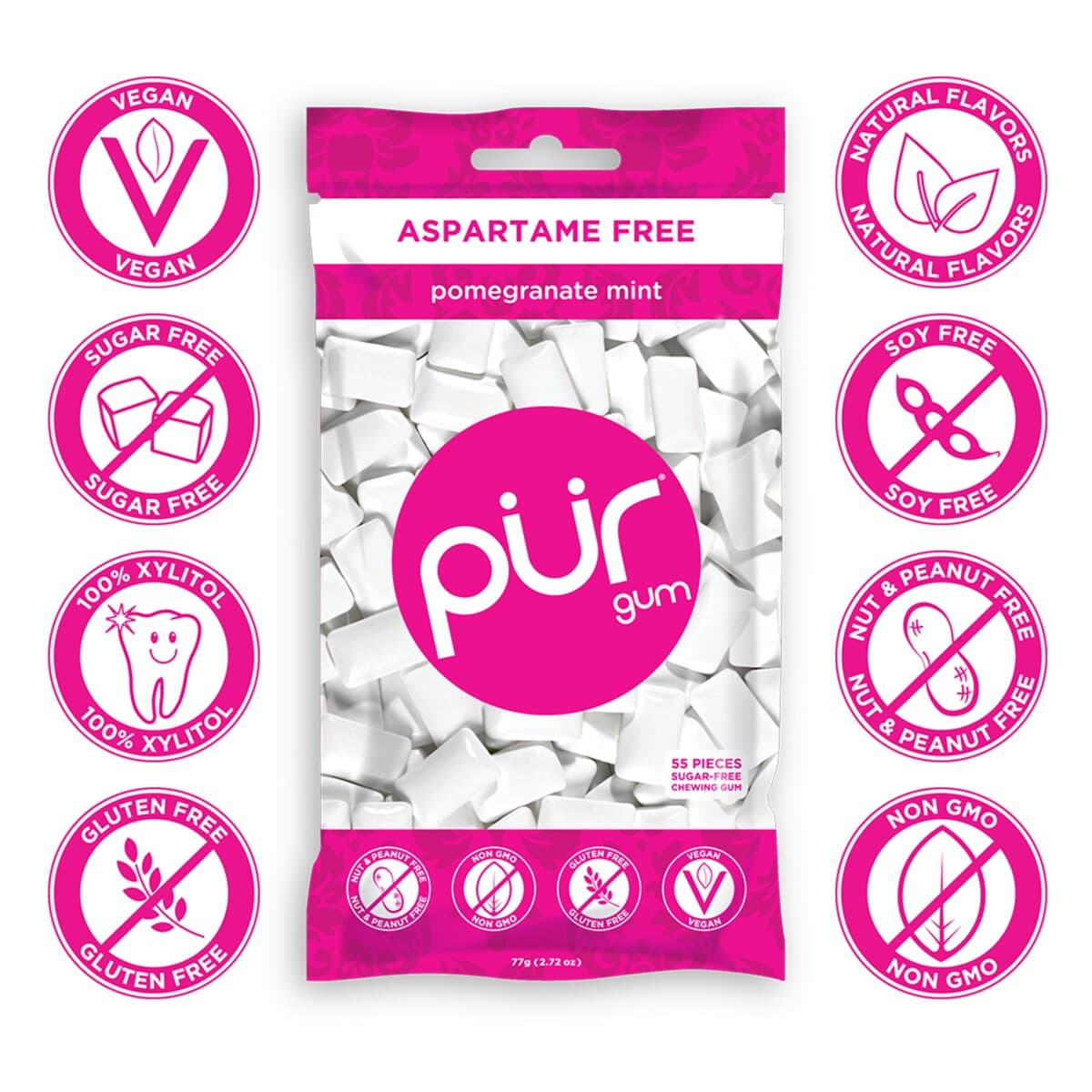 Thumbnail Pur Pomegranate Mint Gum Bag 77G