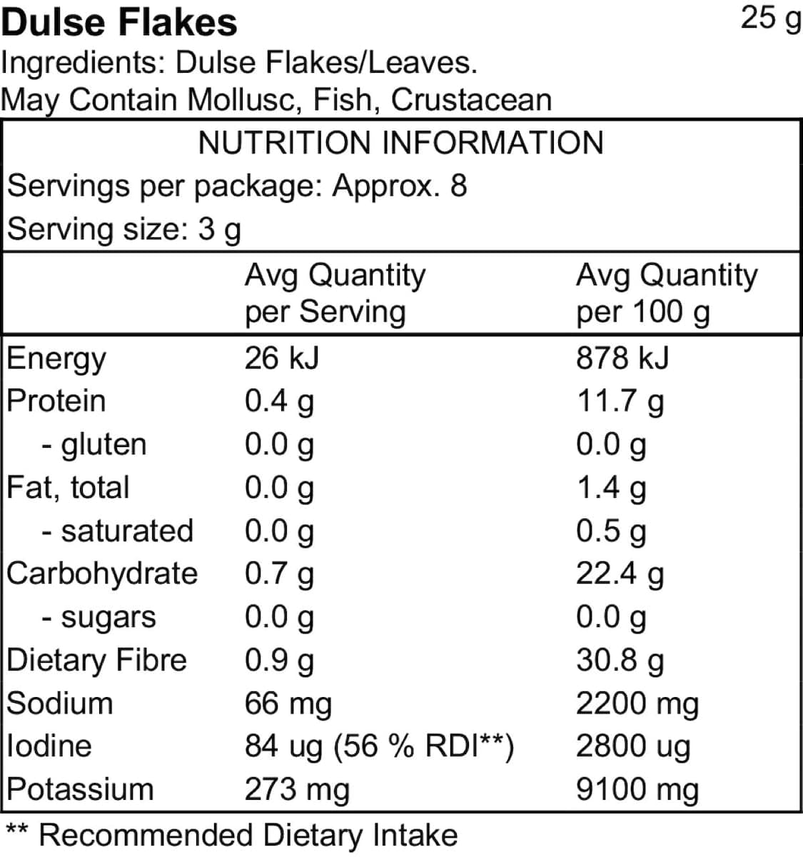 Thumbnail Pacific Harvest Atlantic Dulse Seaweed Flakes 25G