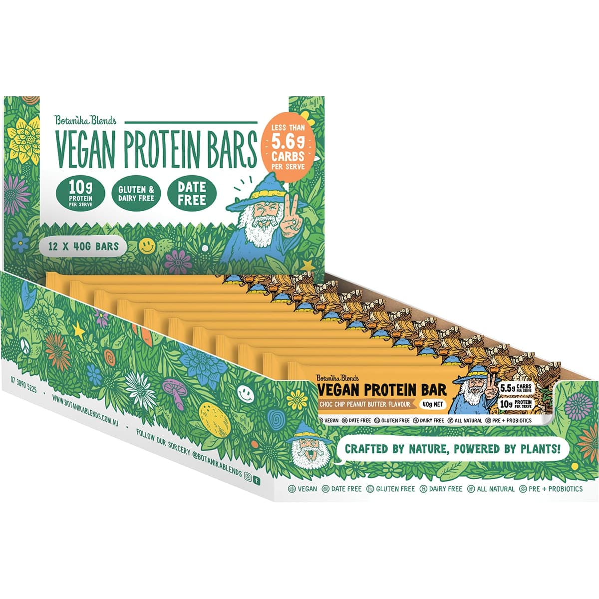 Thumbnail Botanika Blends Vegan Protein Bars Choc Chip Peanut Butter 12 X 40G