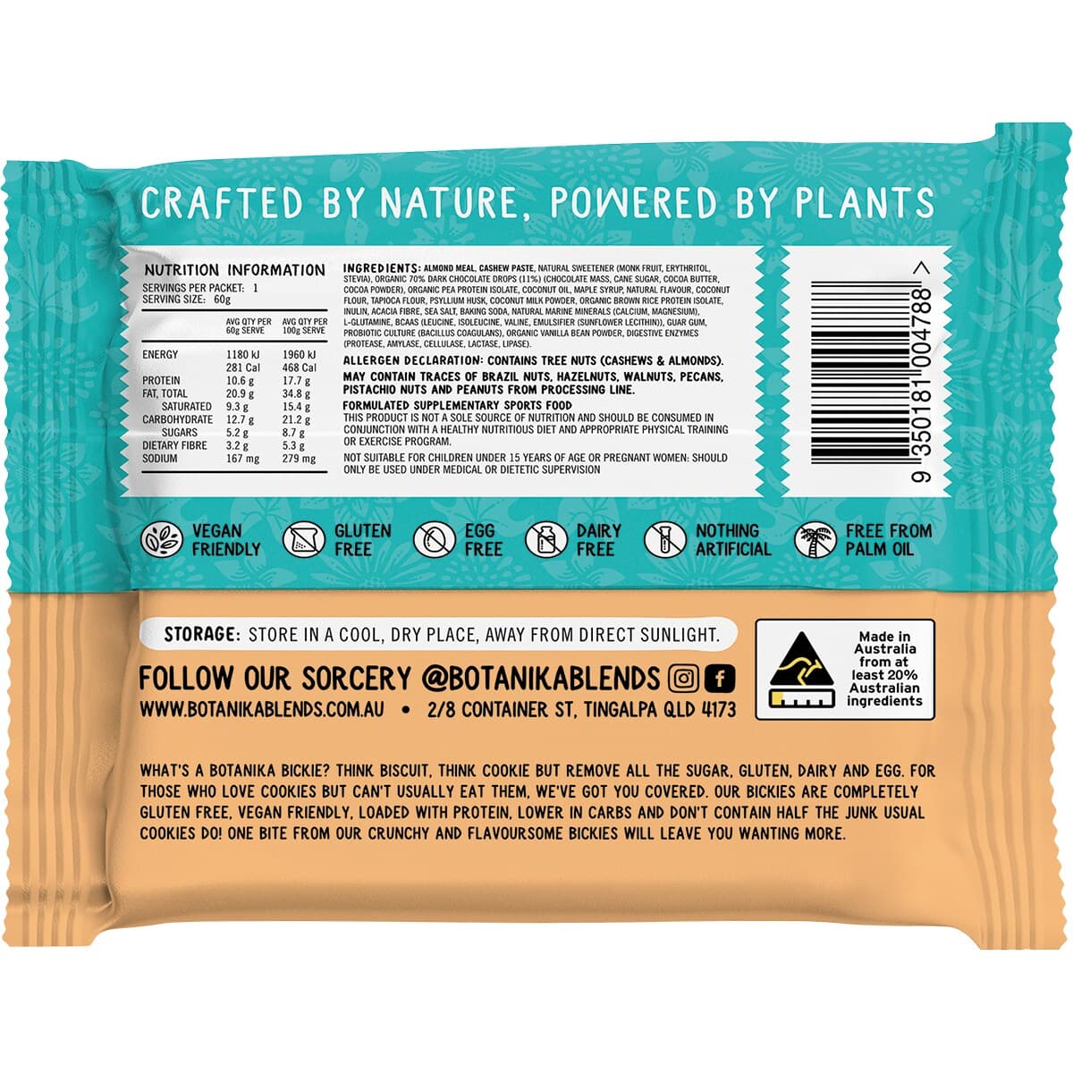 Thumbnail Botanika Bickies Plant Based Protein Cookies Choc Chip12 X 60G