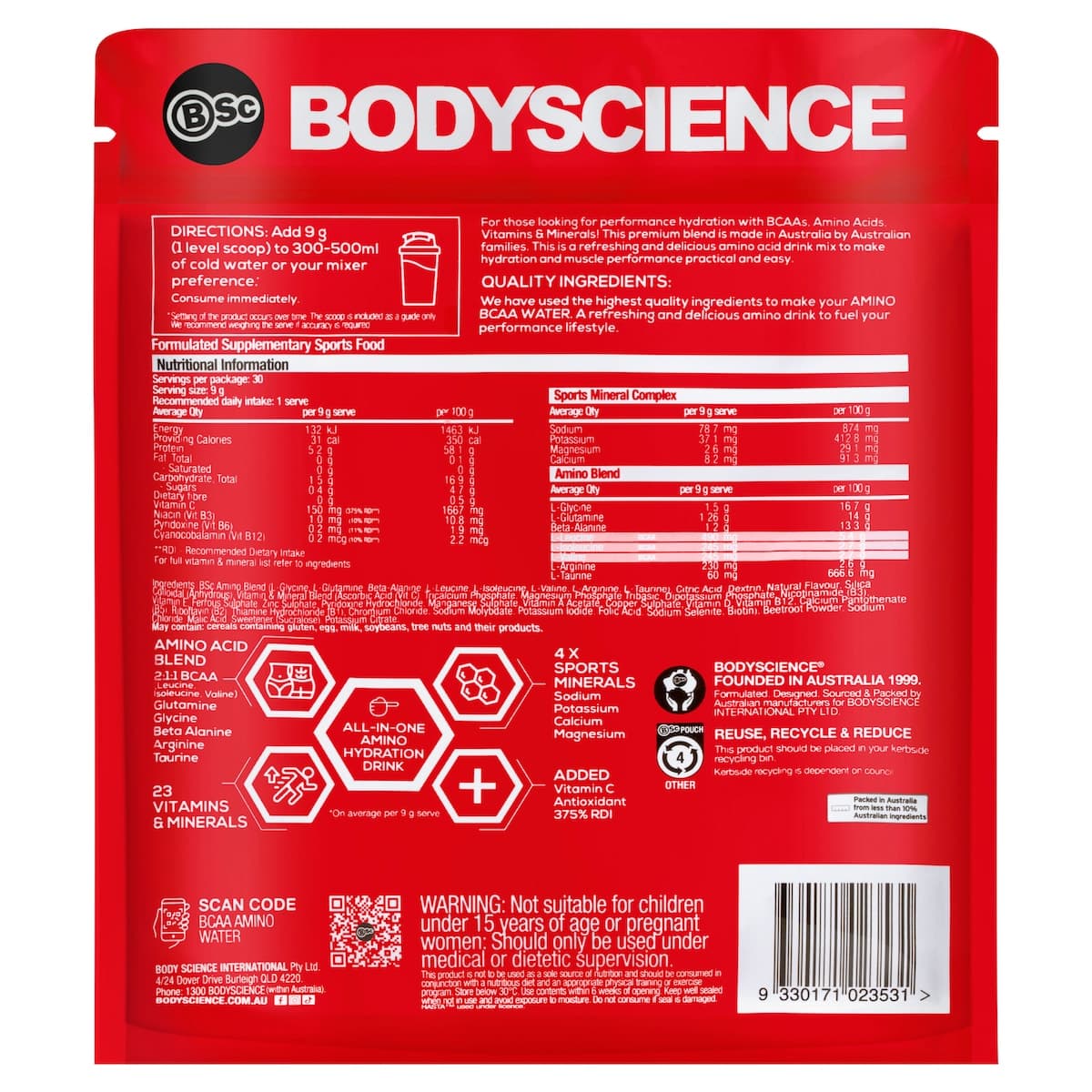 Thumbnail Bsc Body Science Essential Amino Bcaa Fuel Super Berry 270G