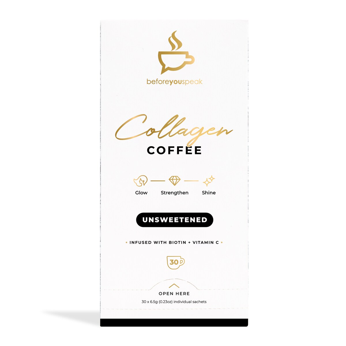 Thumbnail Beforeyouspeak Coffee Collagen Blend Unsweetened 30 X 6.5G