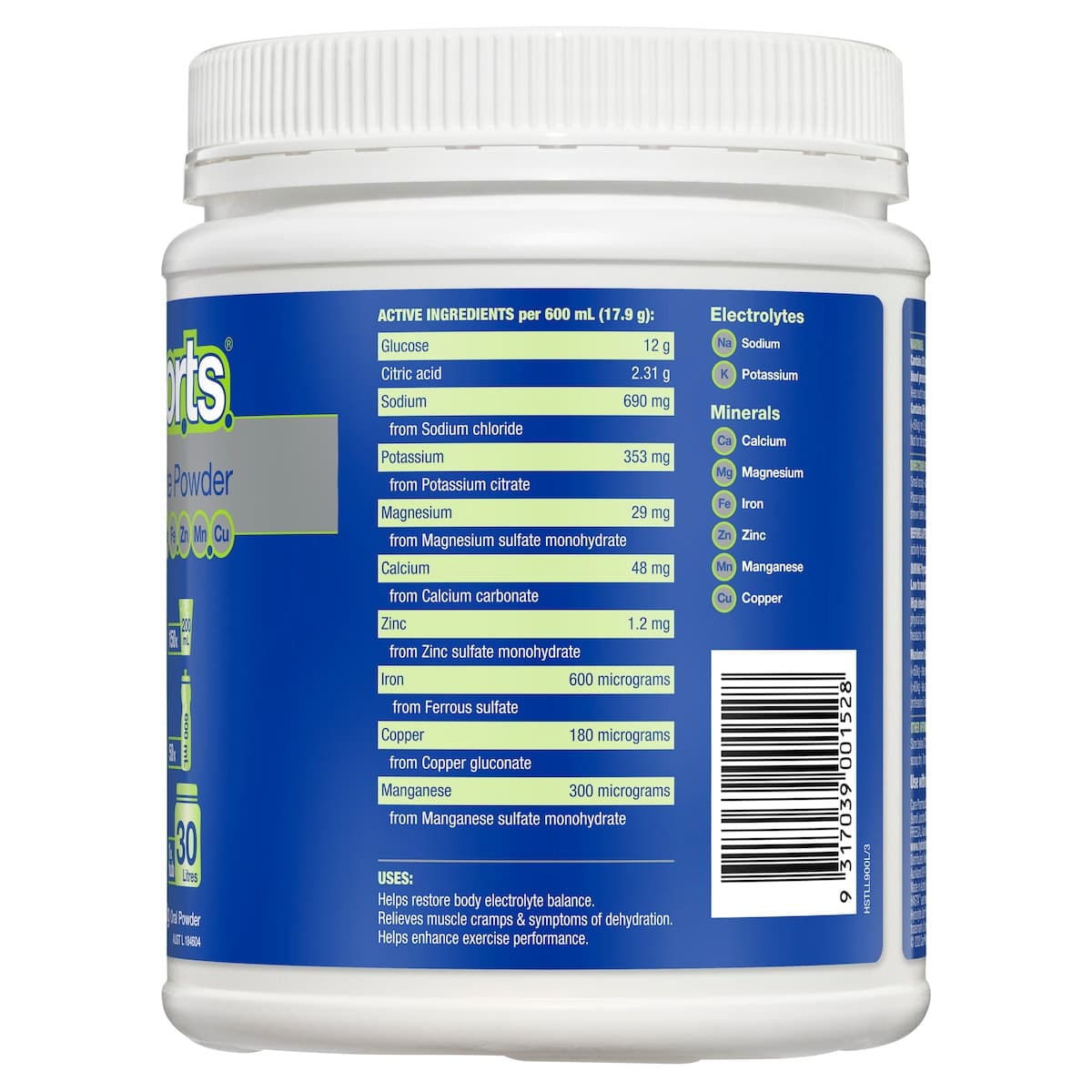 Thumbnail Hydralyte Sports Lemon Lime Flavour Electrolyte Powder 900G