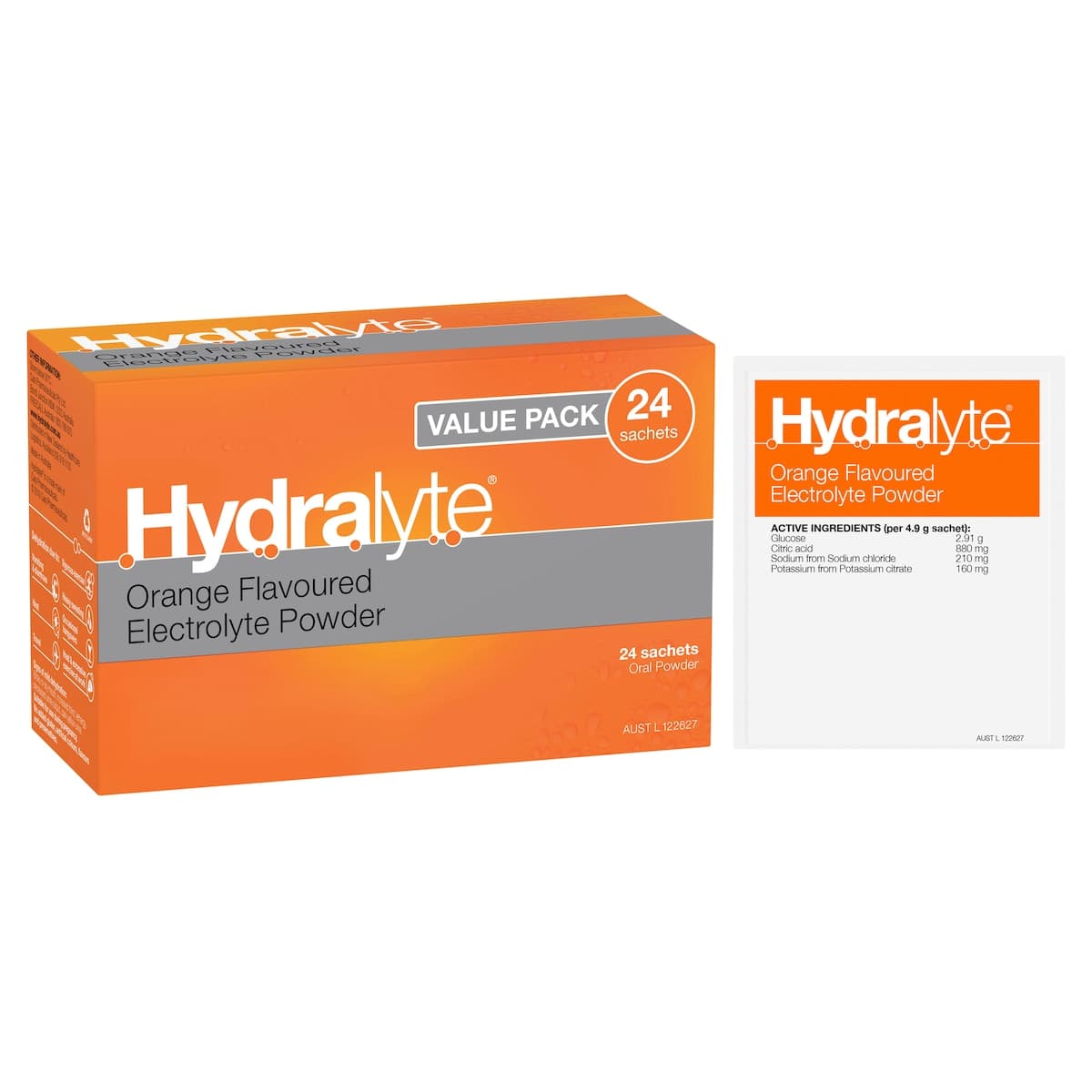 Thumbnail Hydralyte Electrolyte Powder Orange 24 Sachets