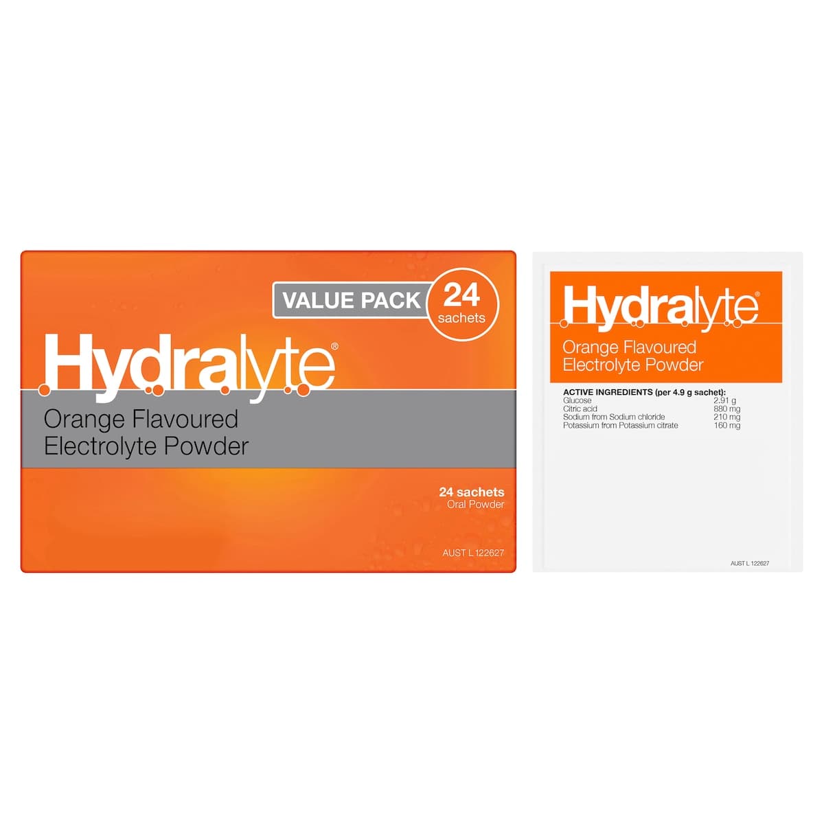 Thumbnail Hydralyte Electrolyte Powder Orange 24 Sachets