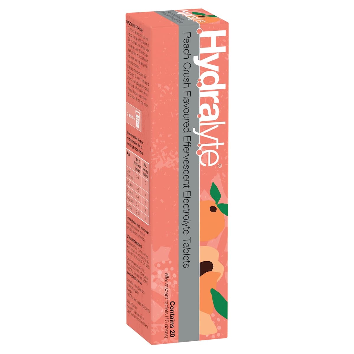 Thumbnail Hydralyte Effervescent Electrolyte Tablets Peach Crush 20 Pack