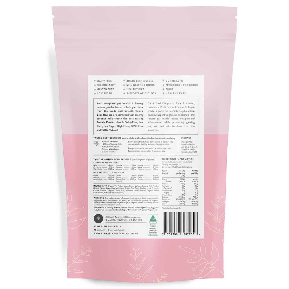 Thumbnail At Health Australia Radiant Body Protein With Collagen Vanilla 450G