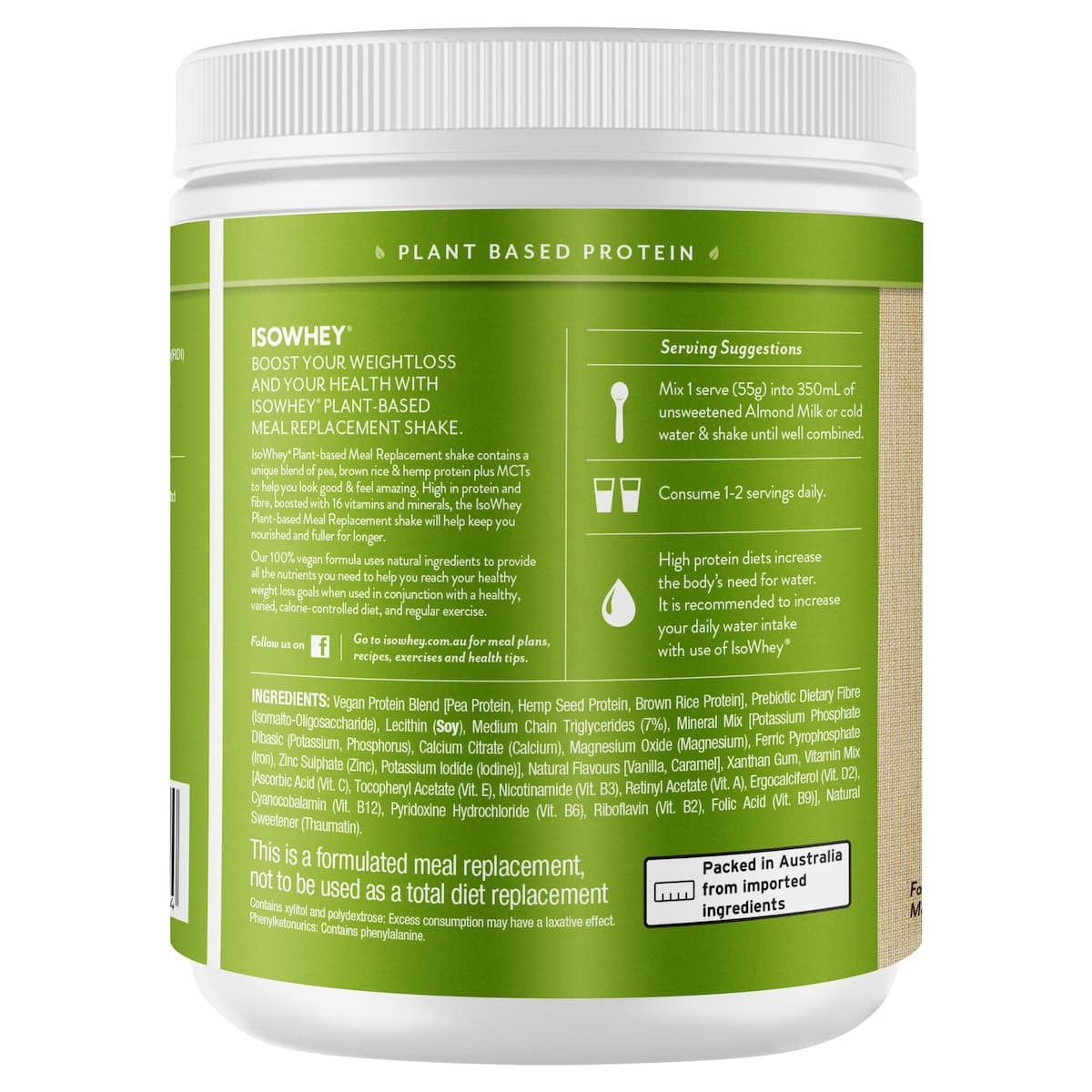 Isowhey Plant-Based Meal Replacement Shake Vanilla 550G