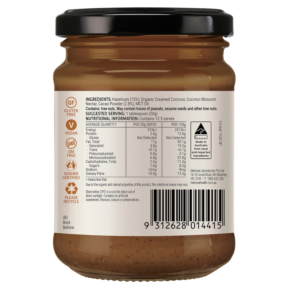 Thumbnail Melrose Chocolate Hazelnut Nut Butter 250G