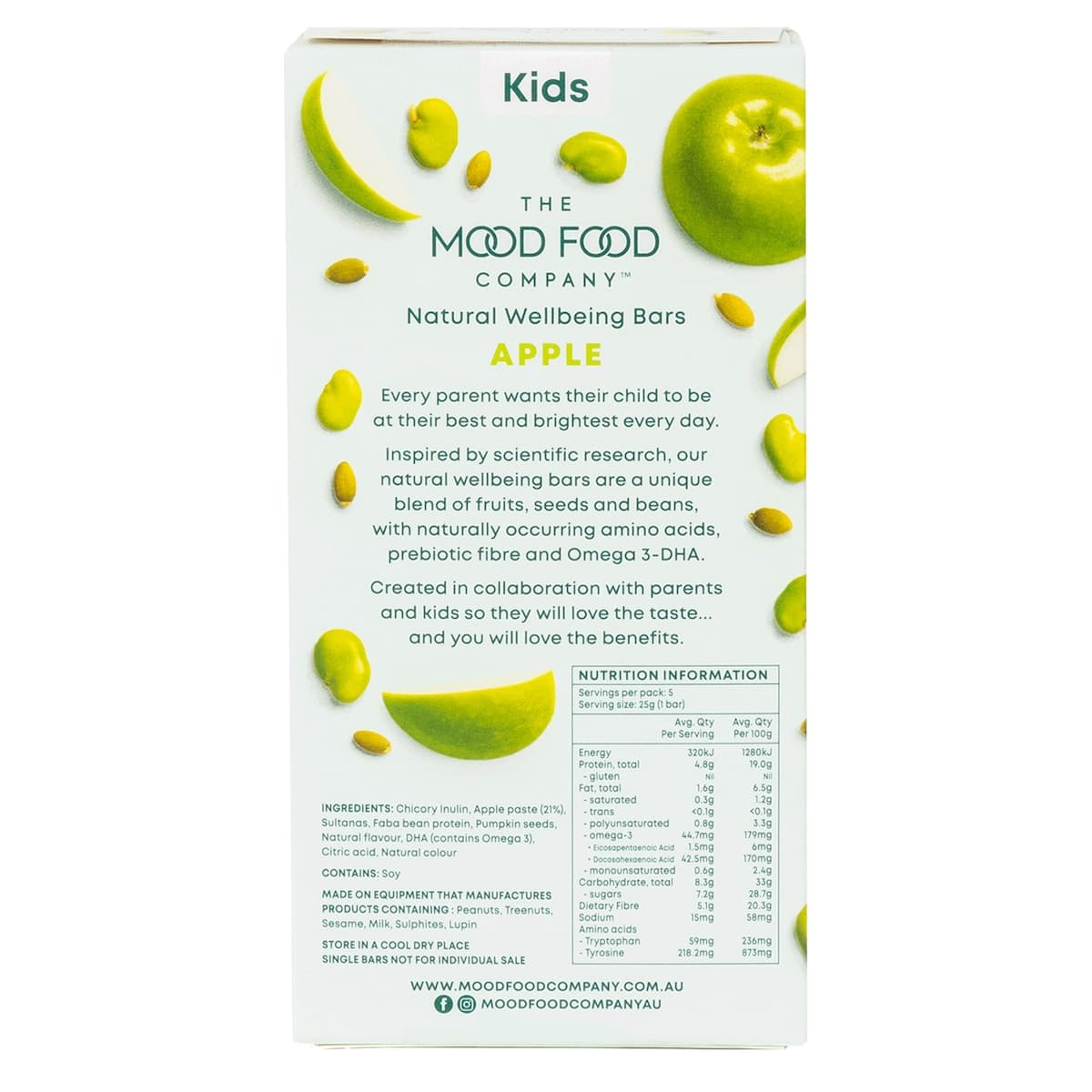 Thumbnail The Mood Food Company Natural Wellbeing Bars Apple 5 X 25G