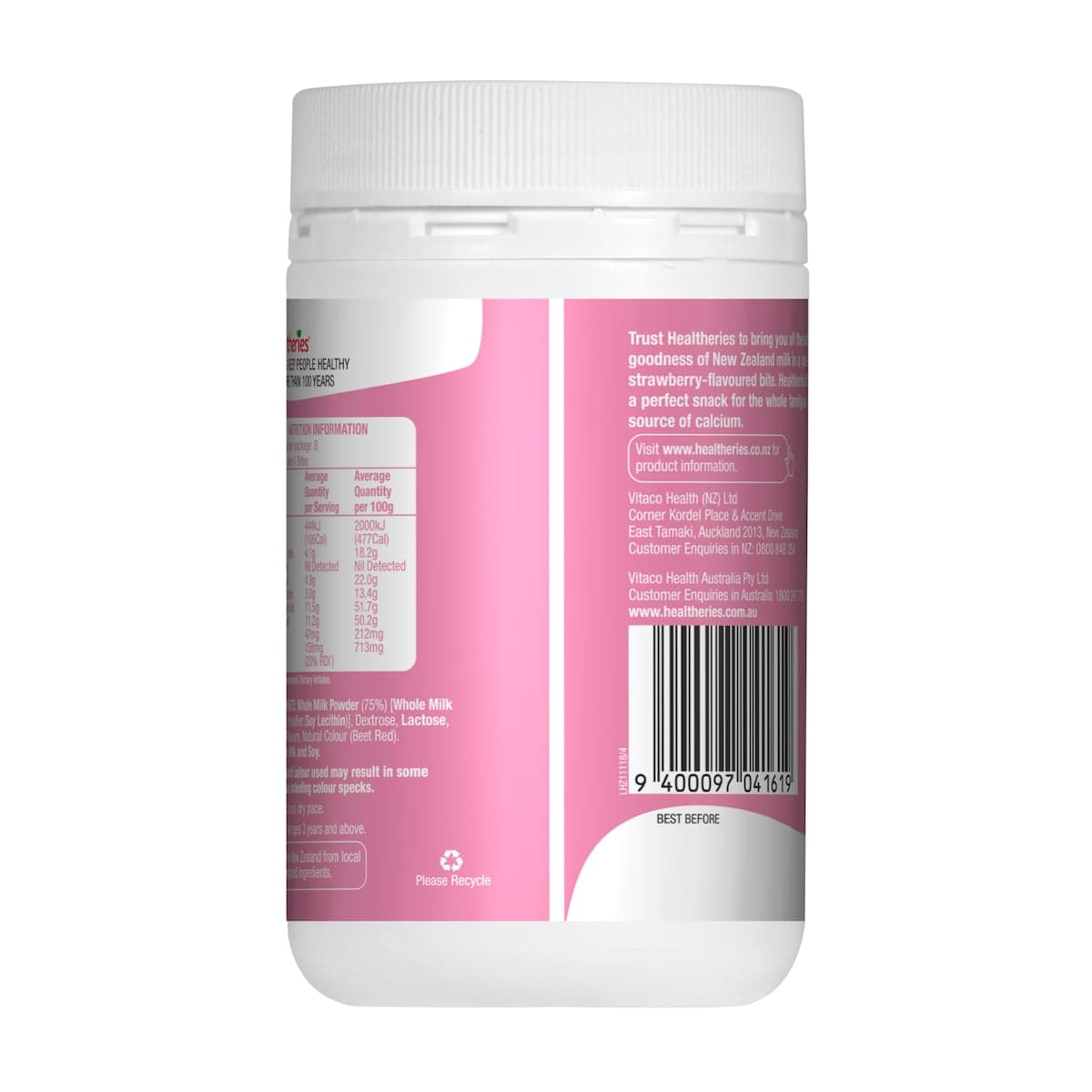 Thumbnail Healtheries Milk Bites Strawberry 185G