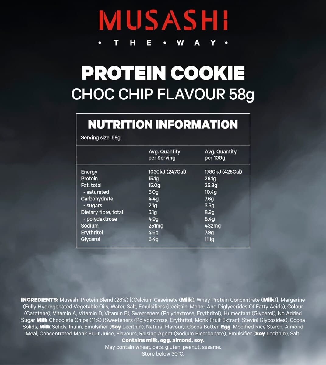 Thumbnail Musashi Choc Chip Protein Cookie 12 X 58G